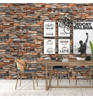 Vinyl wallpaper colored brick wall (2)