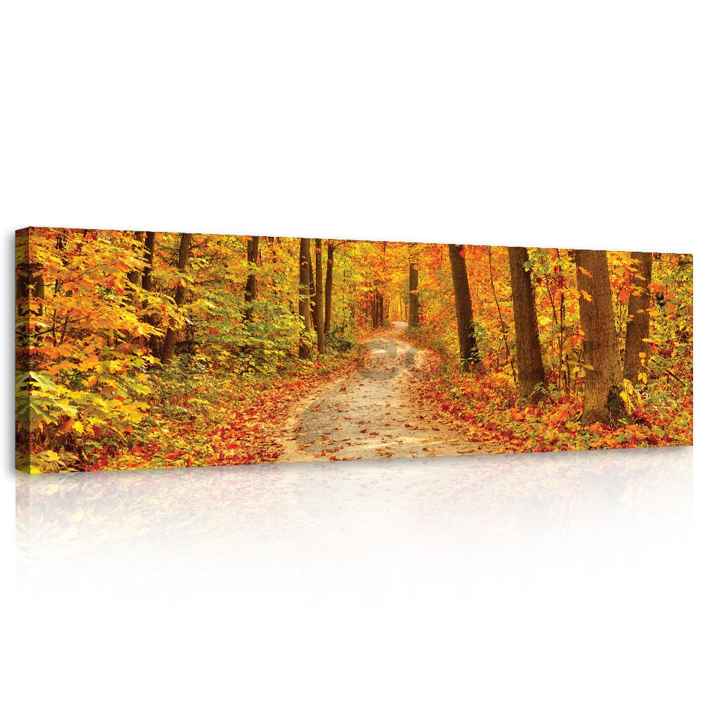 Painting on canvas: Autumn colors (forest) - 145x45 cm