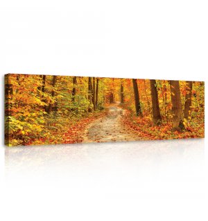 Painting on canvas: Autumn colors (forest) - 145x45 cm