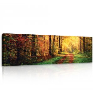 Painting on canvas: Autumn journey - 145x45 cm