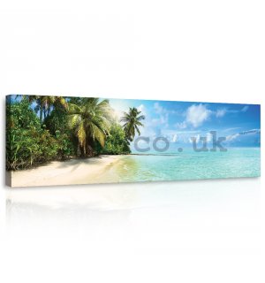 Painting on canvas: Sunny tropical beach - 145x45 cm