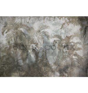 Wall mural vlies: Jungle (concrete imitation) - 254x184 cm