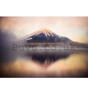 Wall mural vlies: Lake and Mount Fuji - 254x184 cm