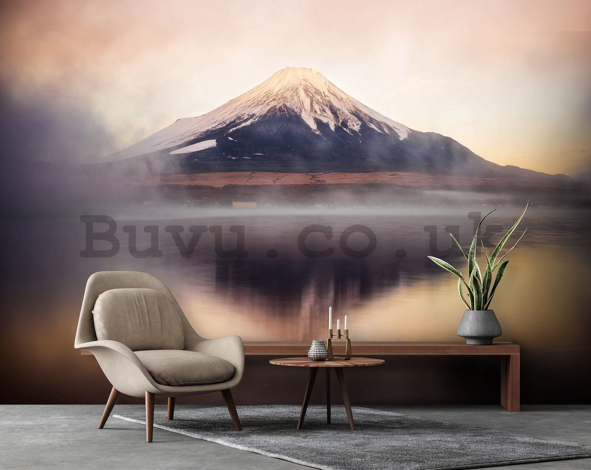 Wall mural vlies: Lake and Mount Fuji - 368x254 cm