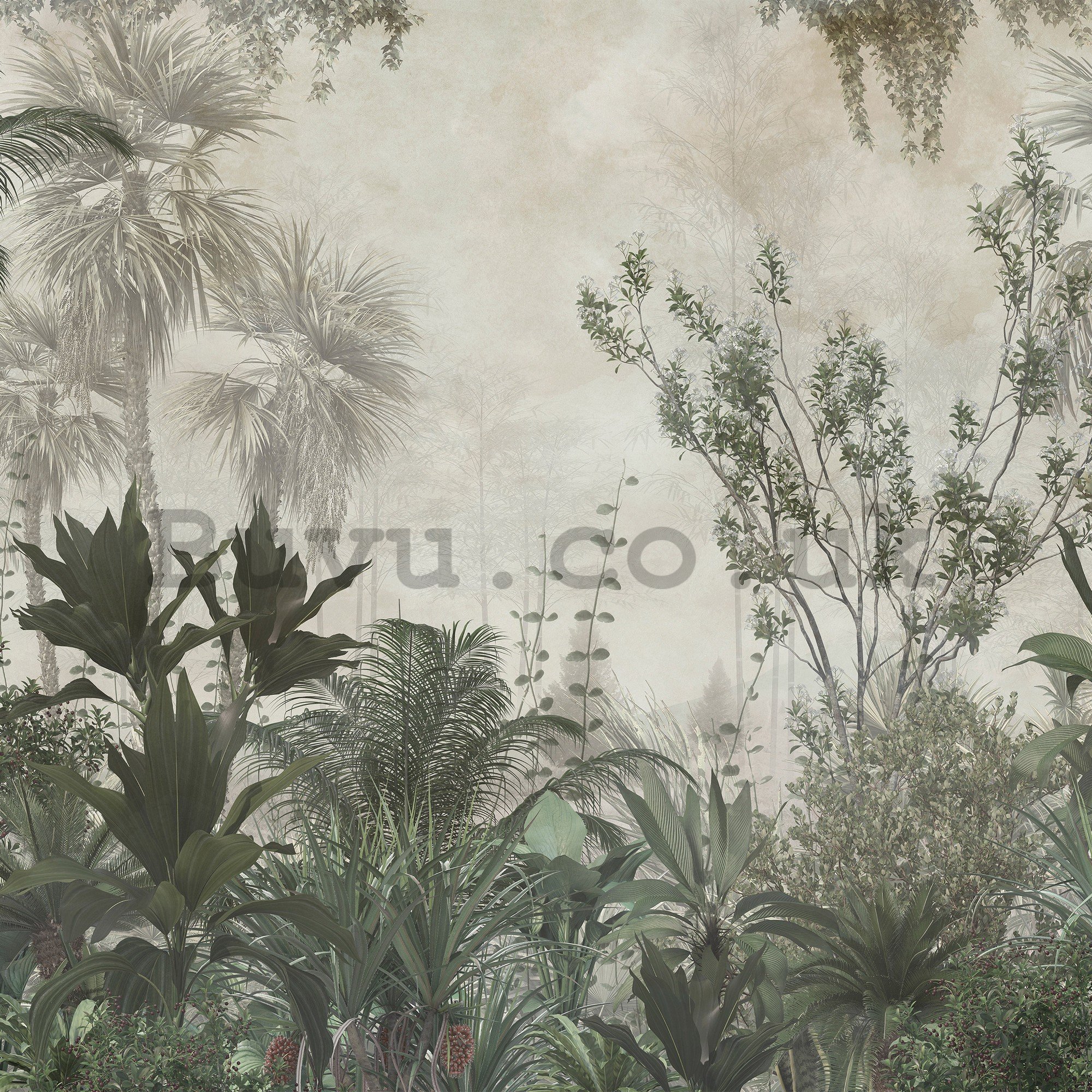 Wall mural vlies:  Forest jungle green - 416x254 cm