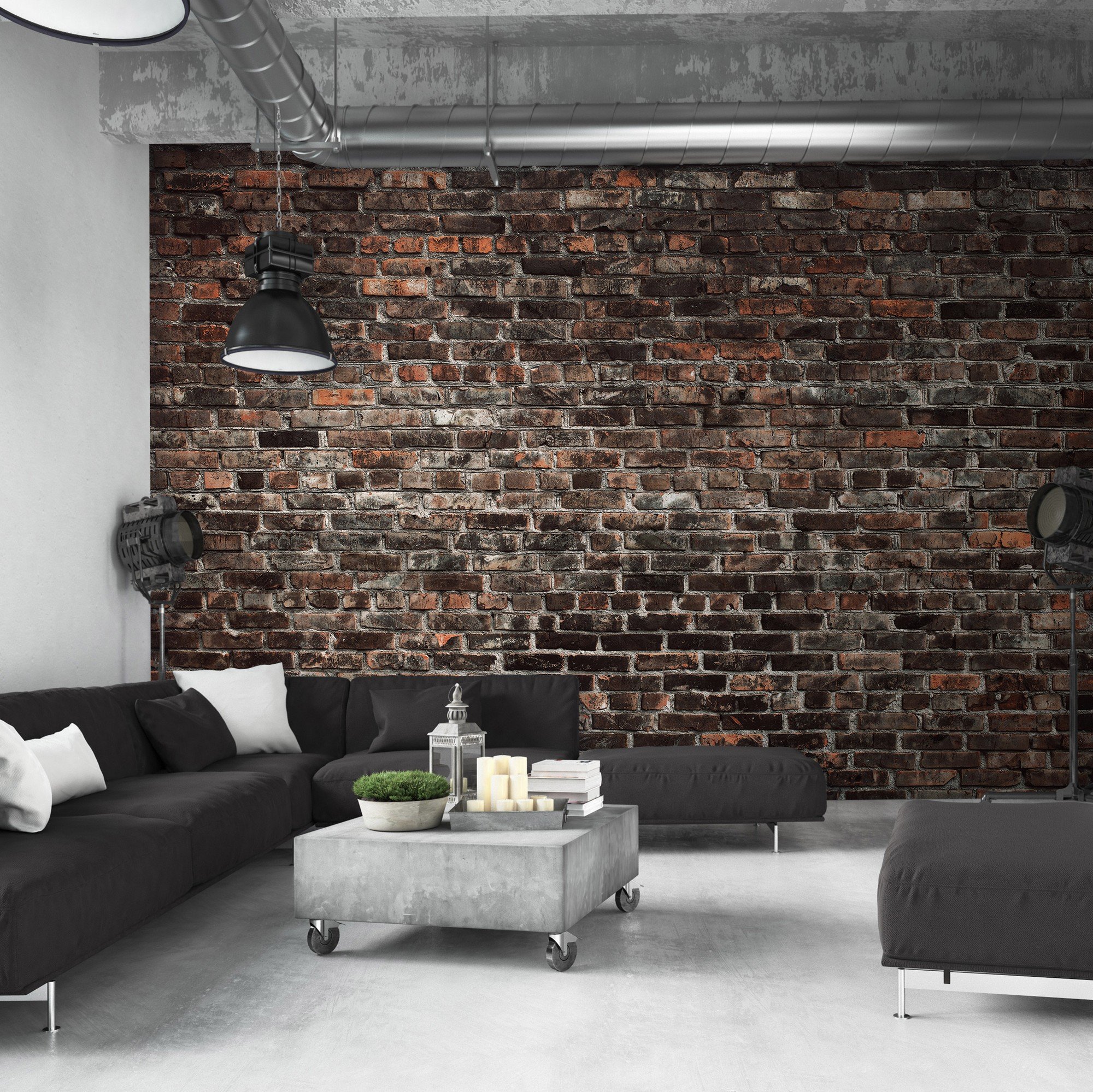 Wall mural vlies: Imitation brick wall - 416x254 cm