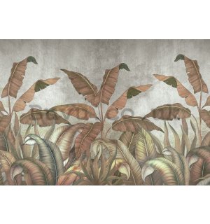 Wall mural vlies: Imitation of natural leaves - 416x254 cm