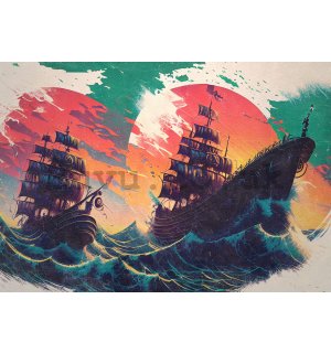 Wall mural vlies: Pirate galleons - 368x254 cm