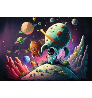 Wall mural vlies: Children's wallpaper astronaut and space - 368x254 cm