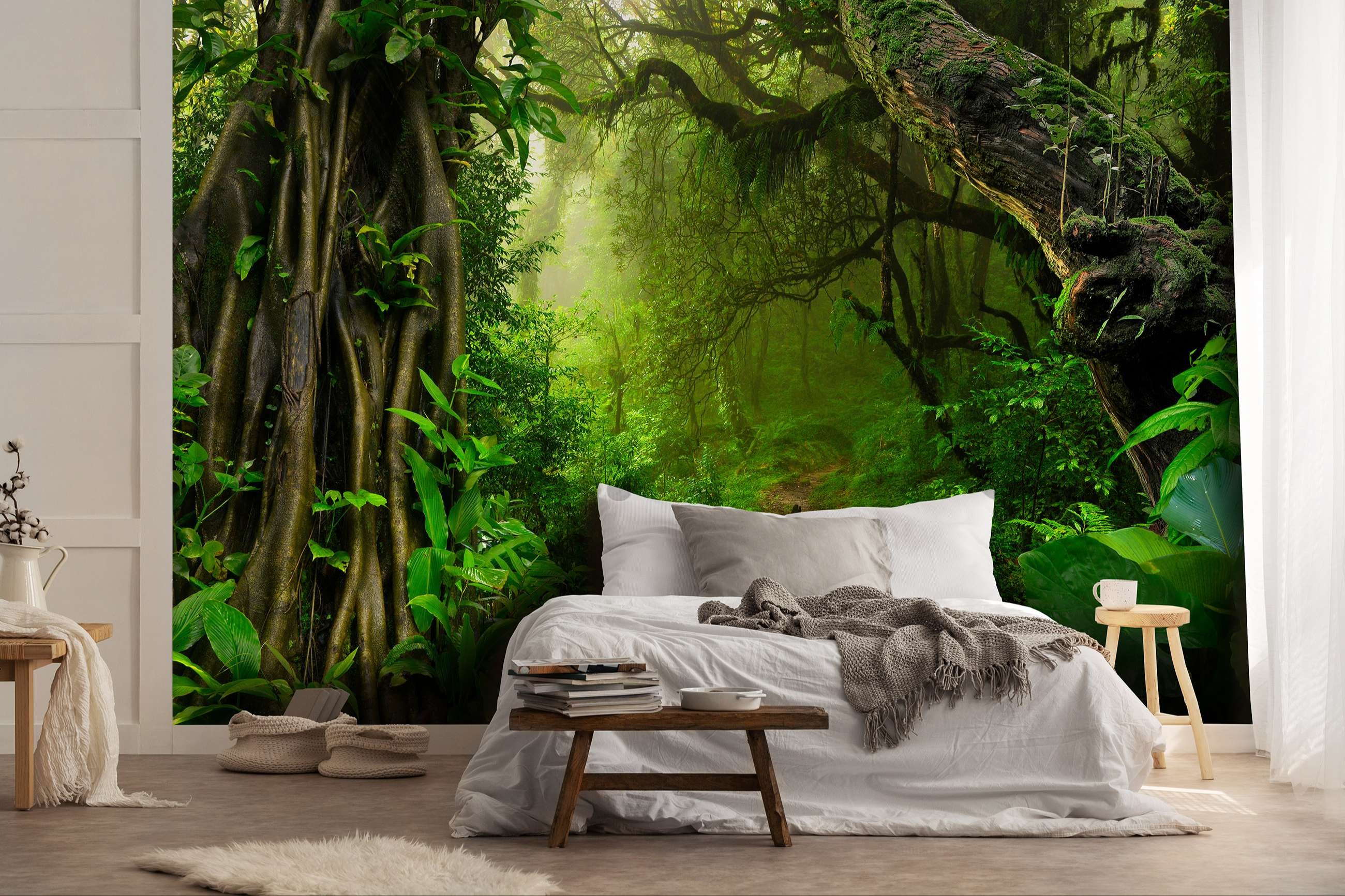 Wall mural vlies: Path in the forest - 152,5x104 cm