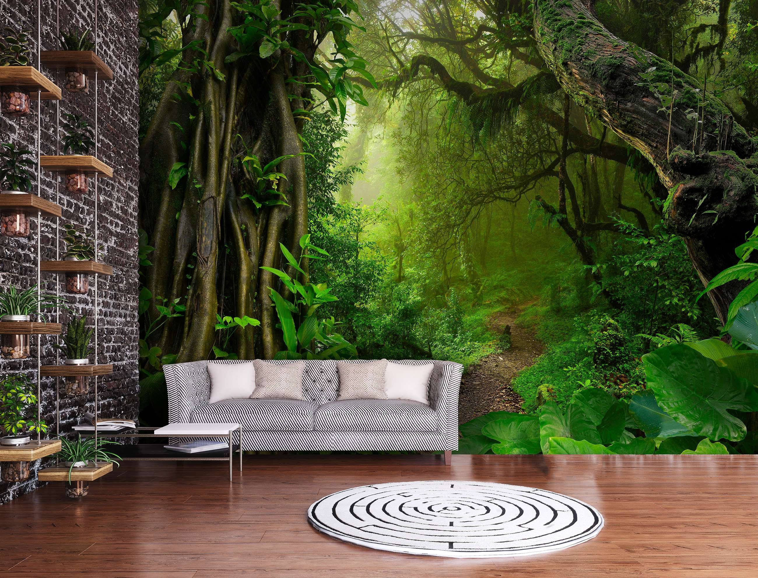Wall mural vlies: Path in the forest - 152,5x104 cm
