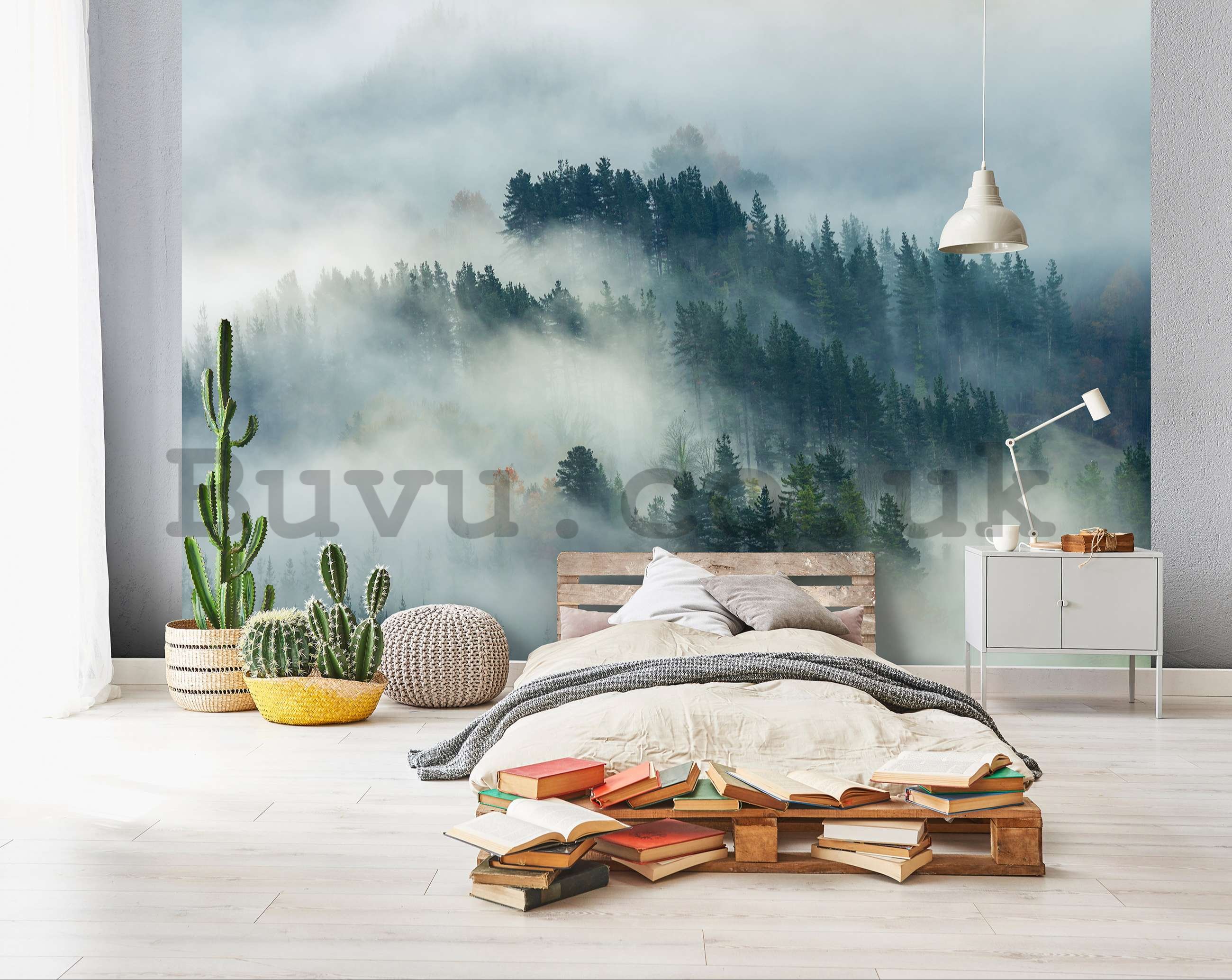 Wall mural vlies: Fog over the forest (4) - 416x254 cm