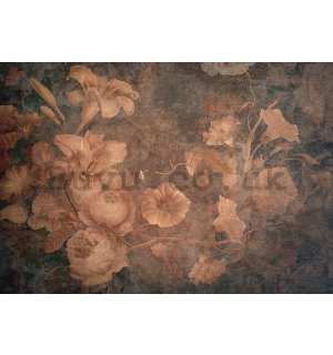 Wall mural vlies: Vintage imitation flowers - 416x254 cm