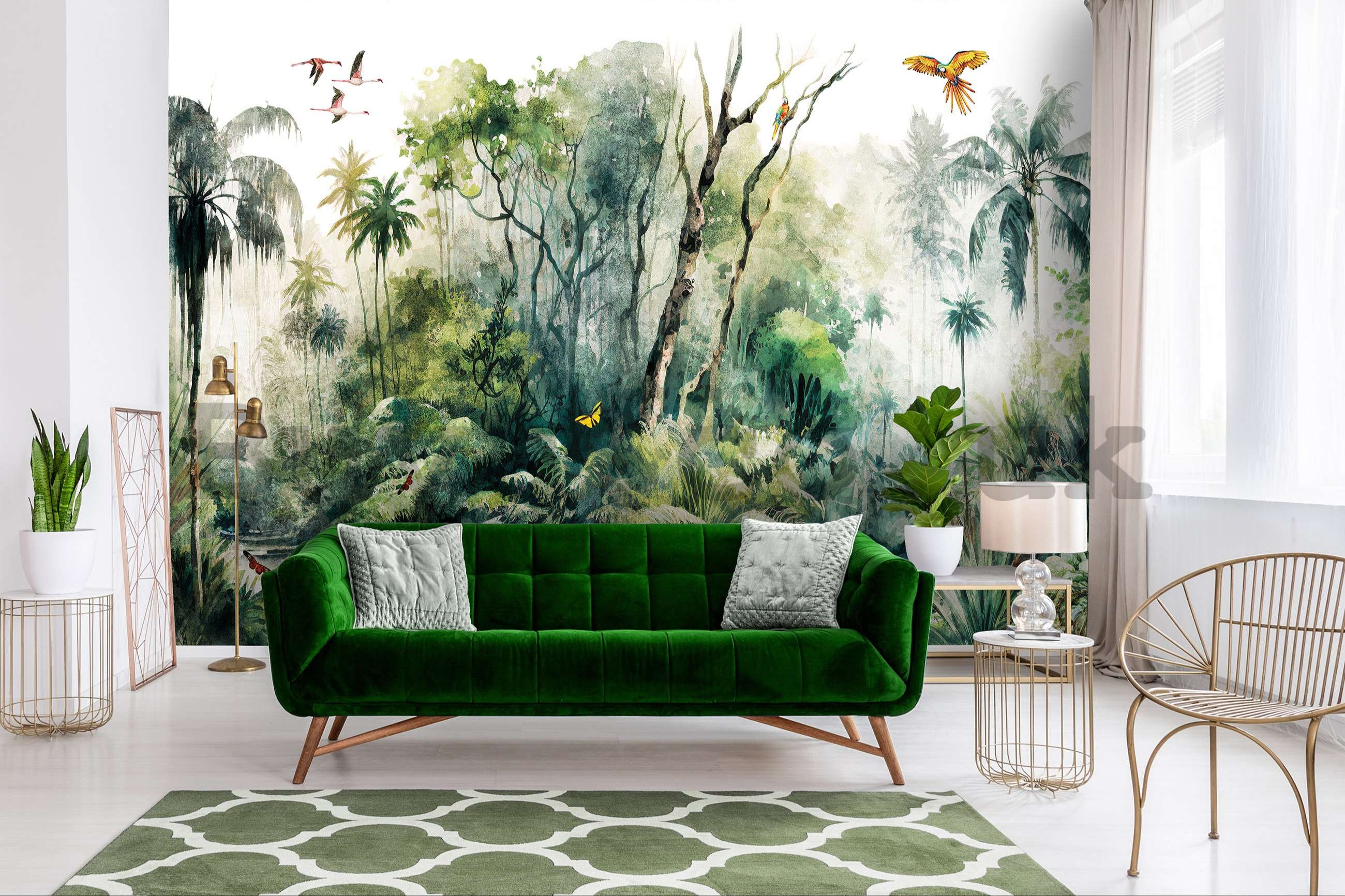 Wall mural vlies: In the rainforest (painted) - 254x184 cm