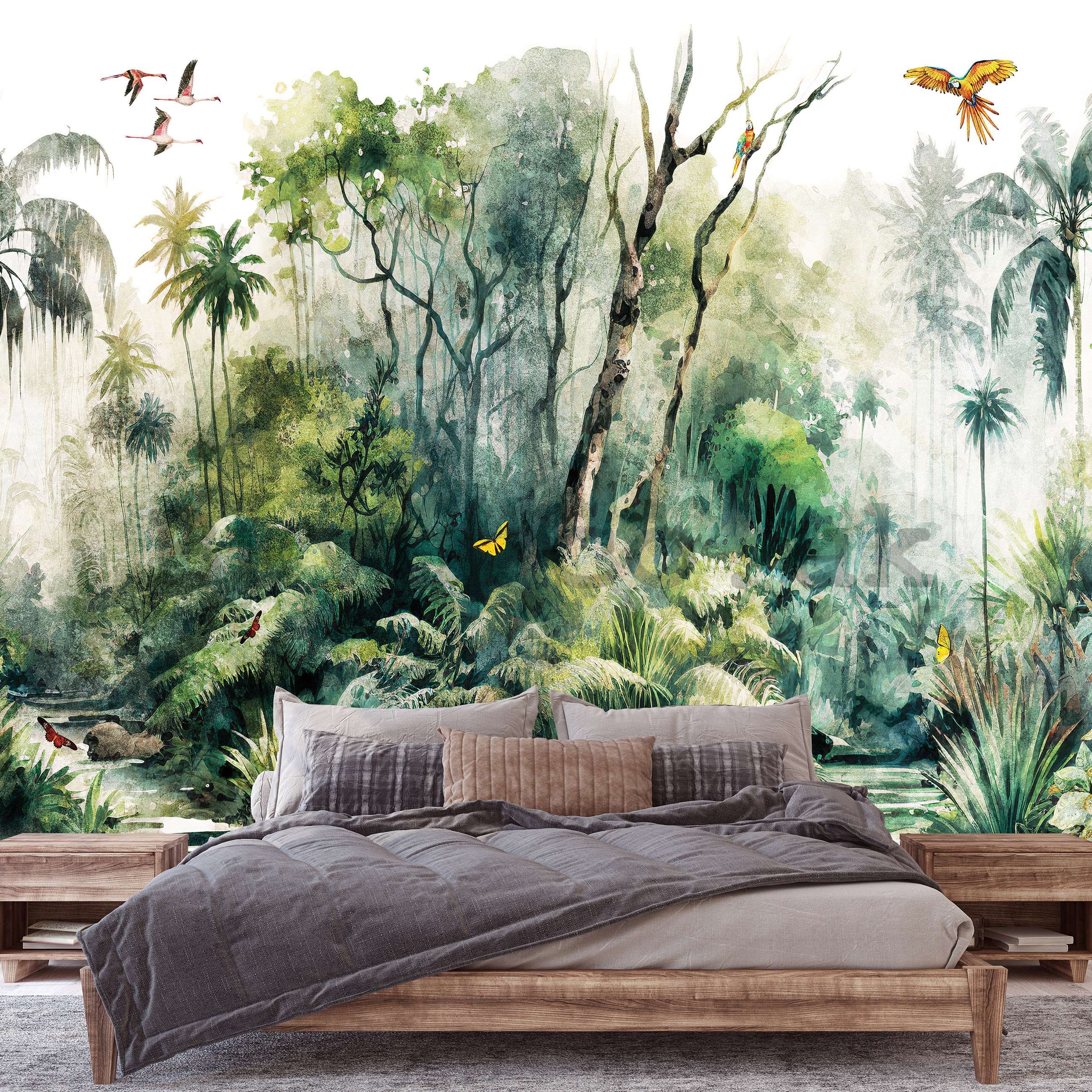 Wall mural vlies: In the rainforest (painted) - 152,5x104 cm