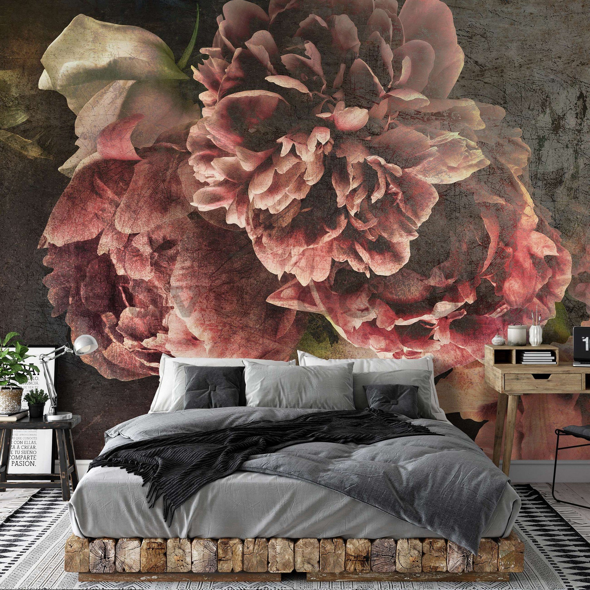 Wall mural vlies: Peony flowers - 254x184 cm