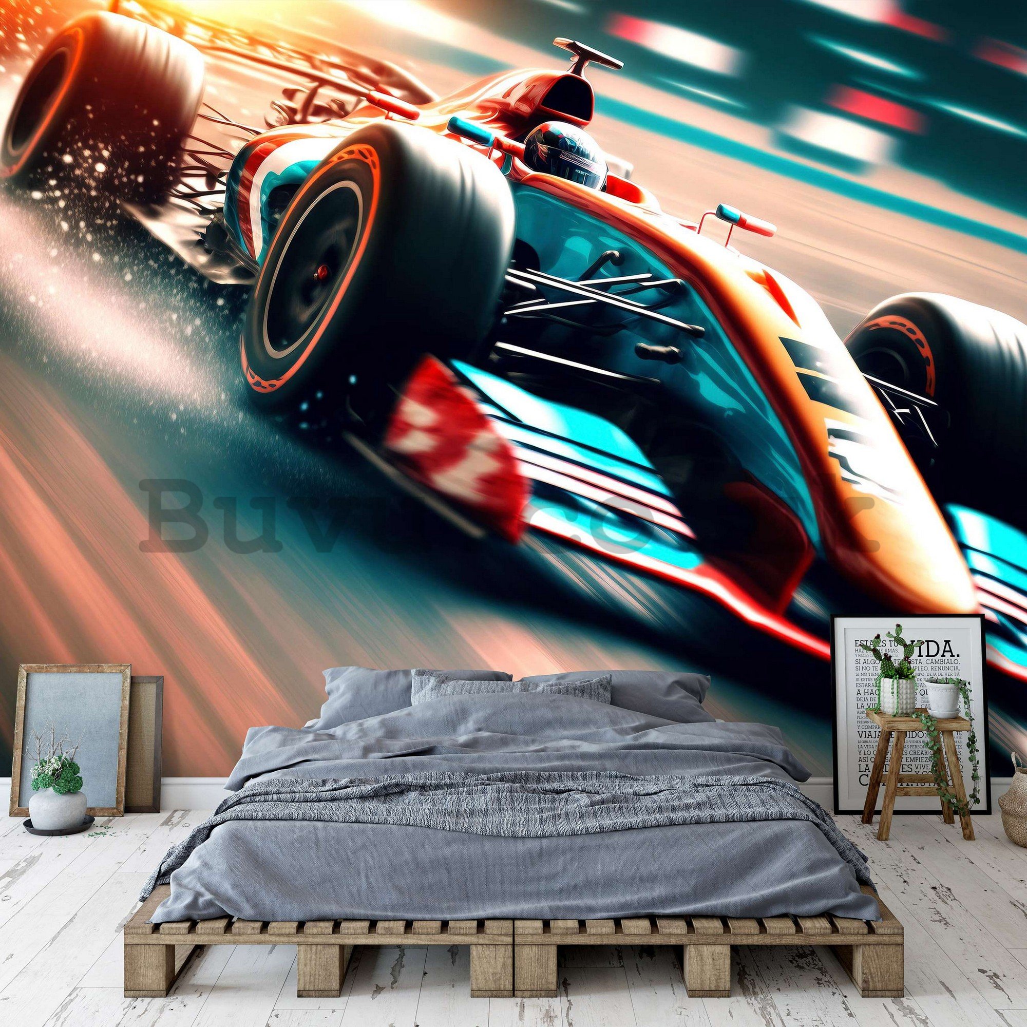 Wall mural vlies: Racing formula - 254x184 cm