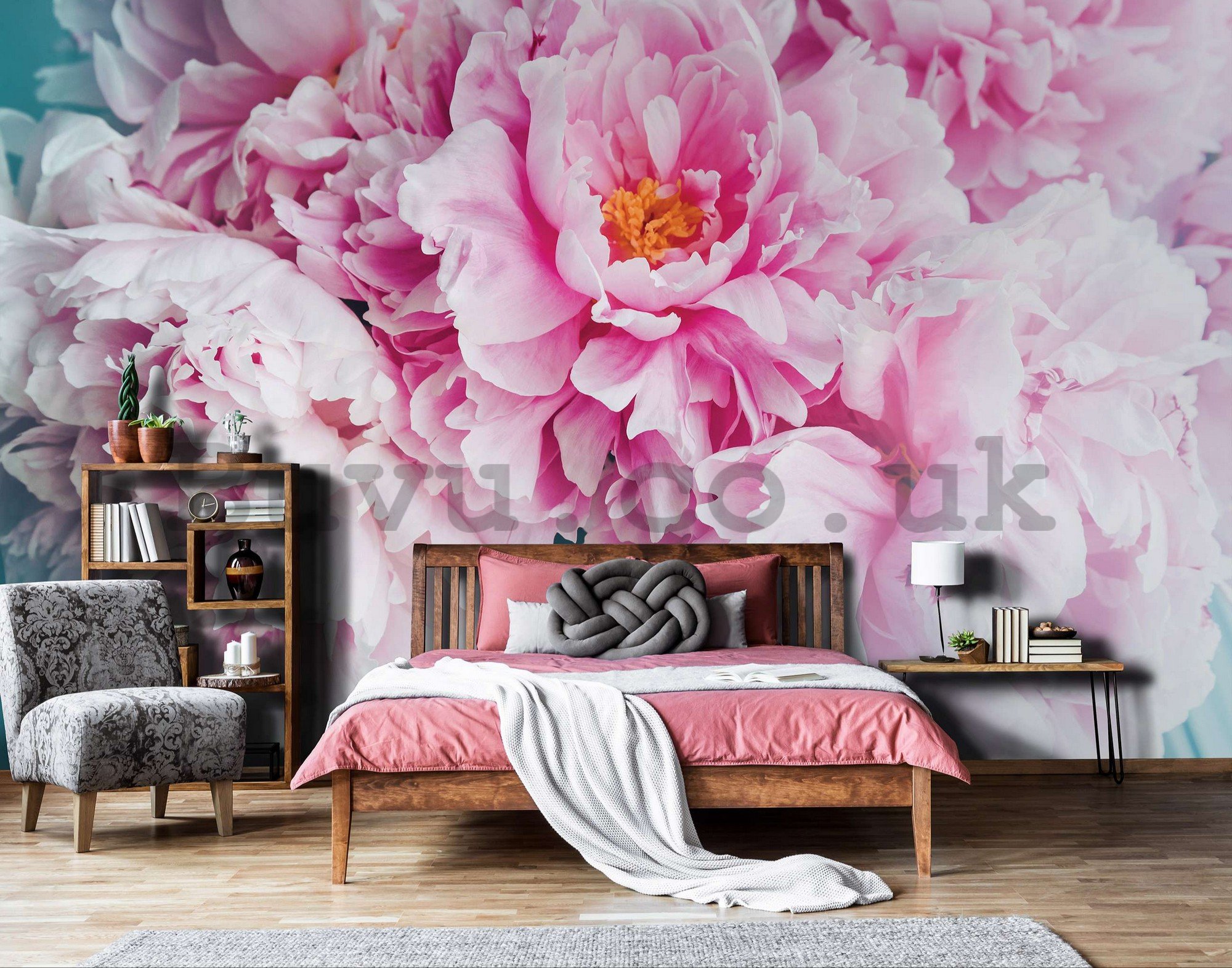 Wall mural vlies: Peony flower - 254x184 cm