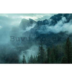 Wall mural vlies: Fog in the mountains - 254x184 cm