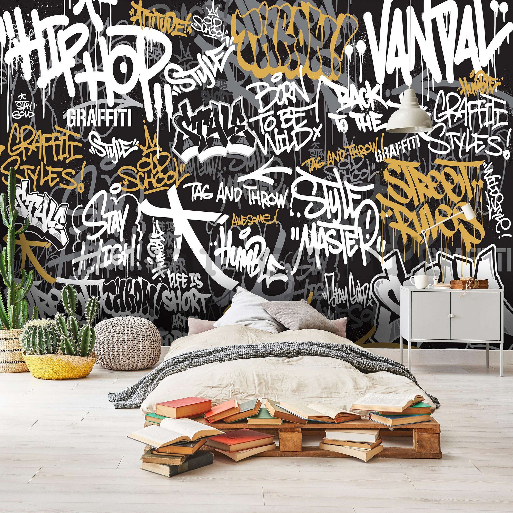 Wall mural vlies: Graffiti (three - 254x184 cm