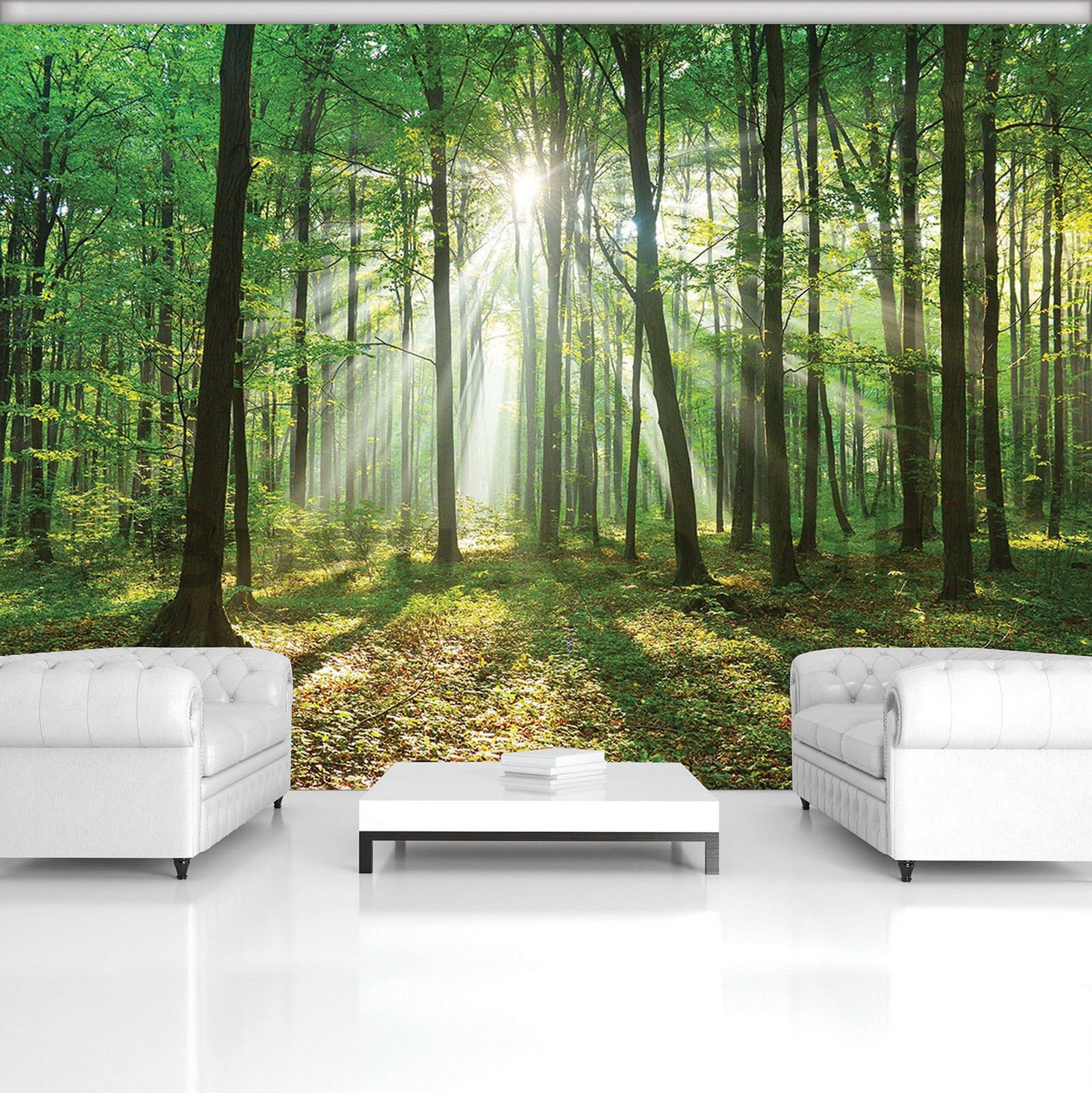 Wall mural vlies: Sun in the Forest (3) - 416x254 cm