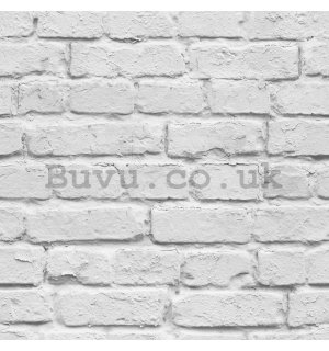 Vinyl wallpaper white brick wall (1)