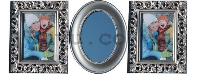 Photo frame - 3 windows, 5x7 cm (Silver)