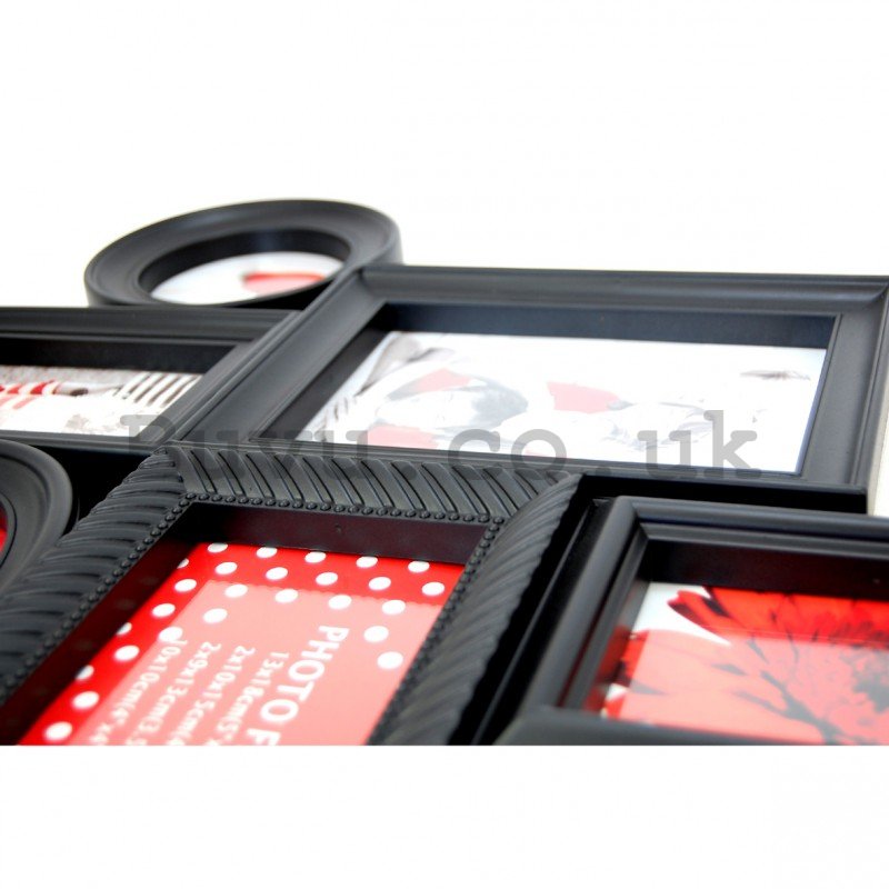 Photo frame - 6 windows, 10x10cm | 13x18cm | 10x15cm | 9x13cm (Black)