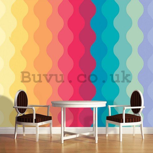 Wall Mural: Waves (colourful) - 254x368 cm