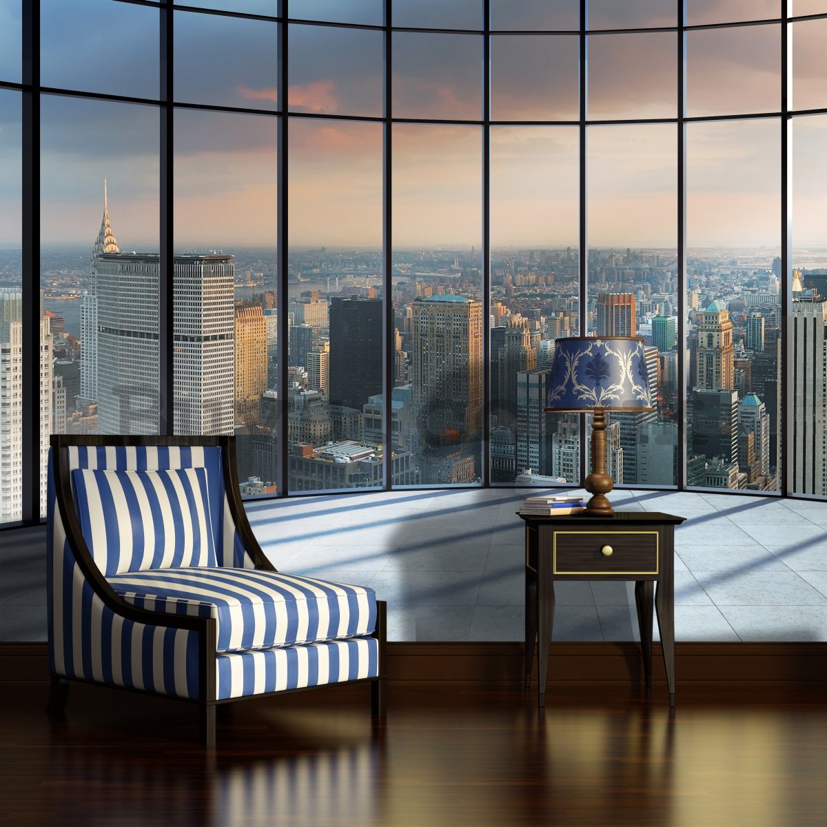 Wall Mural: View from window to New York - 184x254 cm