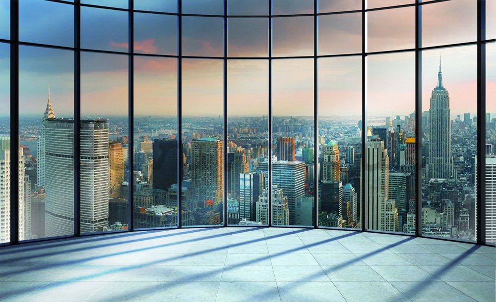 Wall Mural: View from window to New York - 184x254 cm