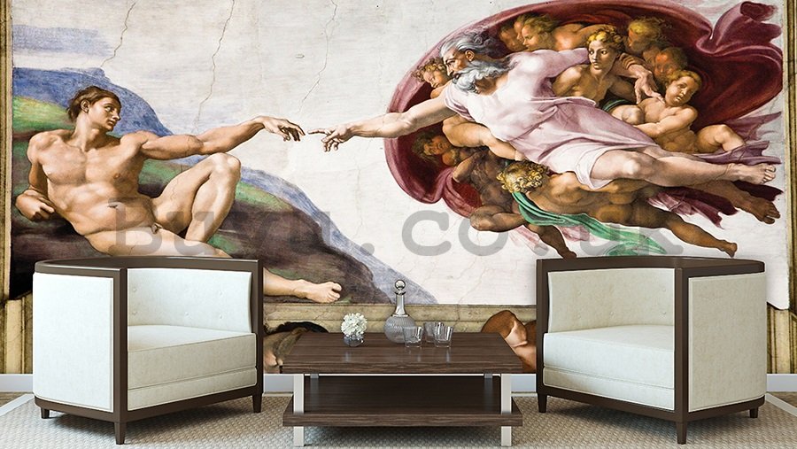 Wall Mural: The creation of Adam (Michelangelo Buonarotti) - 184x254 cm