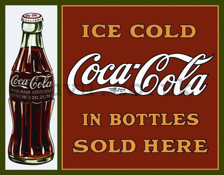 Metal sign: Coca-Cola (sold here) - 30x40 cm