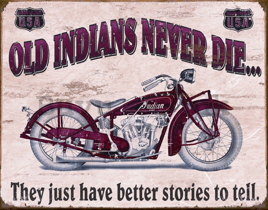 Metal sign - Old Indians Never Die ...
