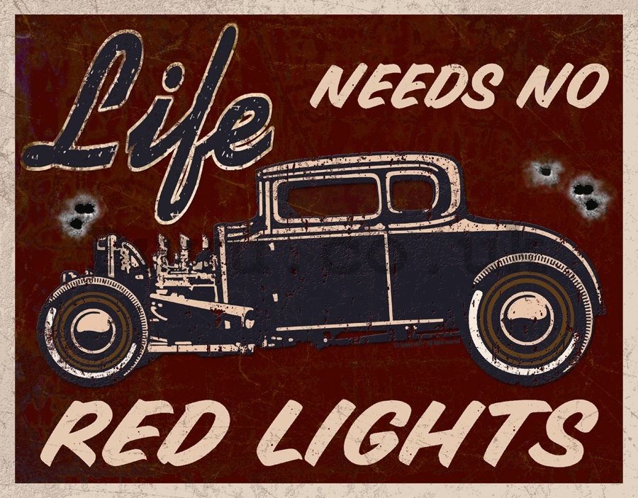 Metal sign - Life Needs No Red Lights