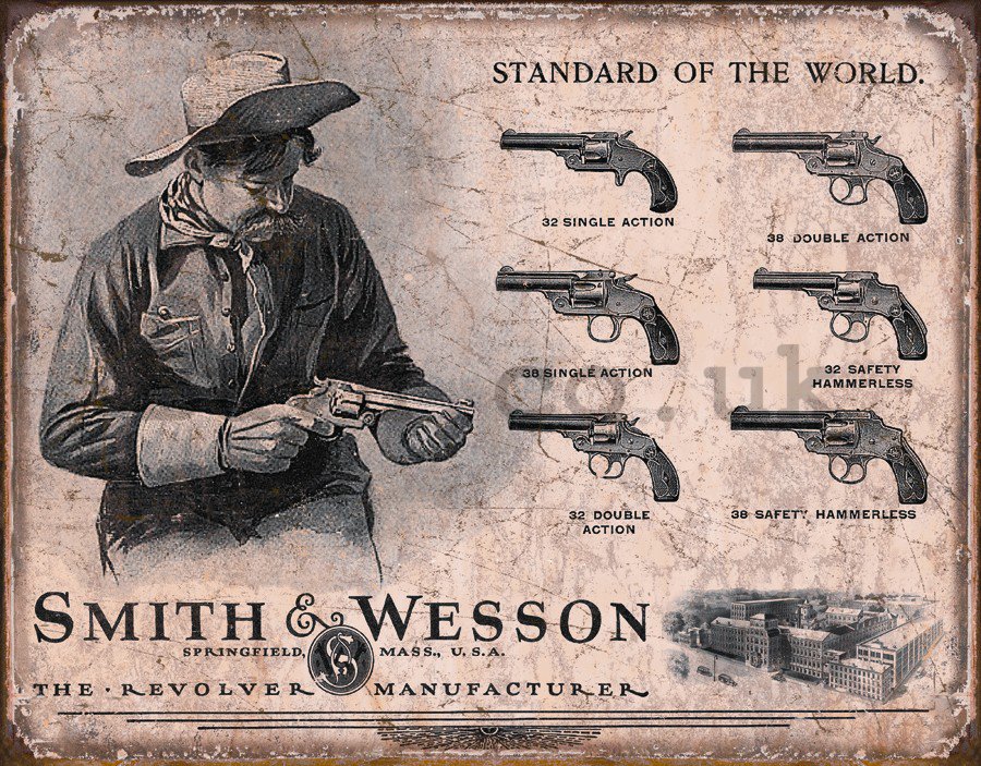 Metal sign - Smith & Wesson (Revolver Manufacturer)