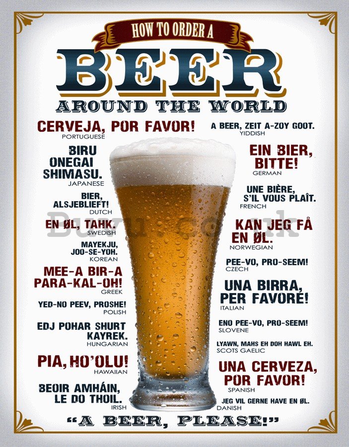 Metal sign - Beer (around the world)