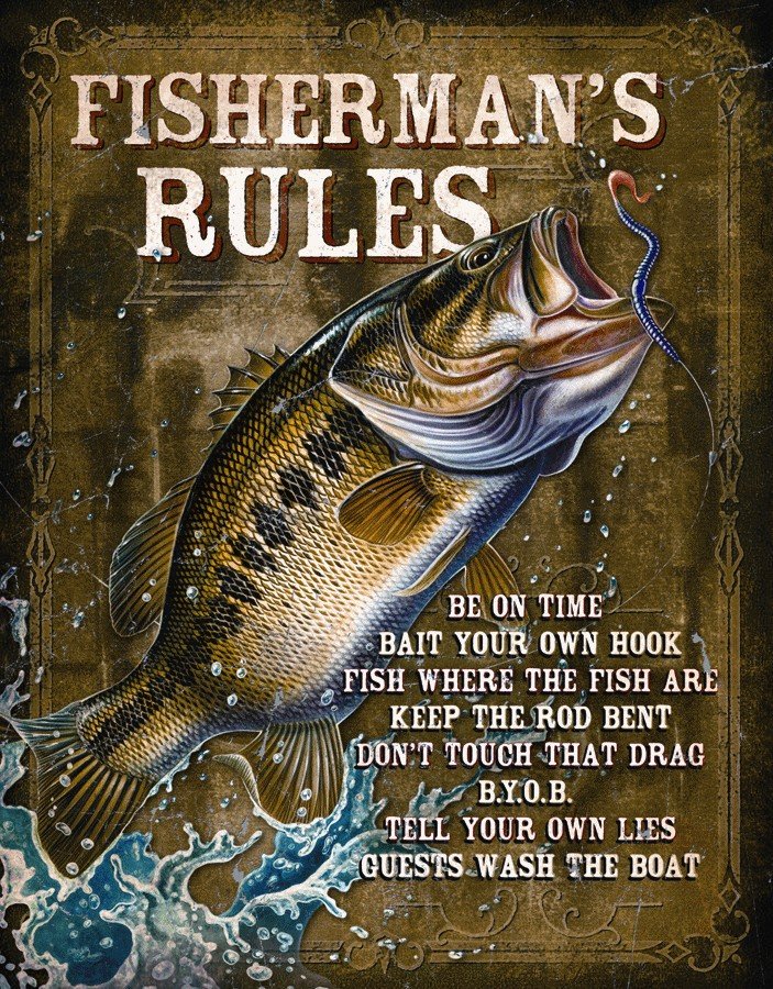 Metal sign - Fishermans Rules