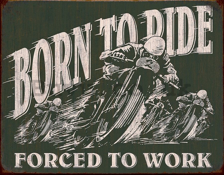 Metal sign - Born To Ride (Forced To Work)