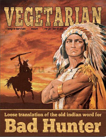 Metal sign - Vegetarian (Translation)