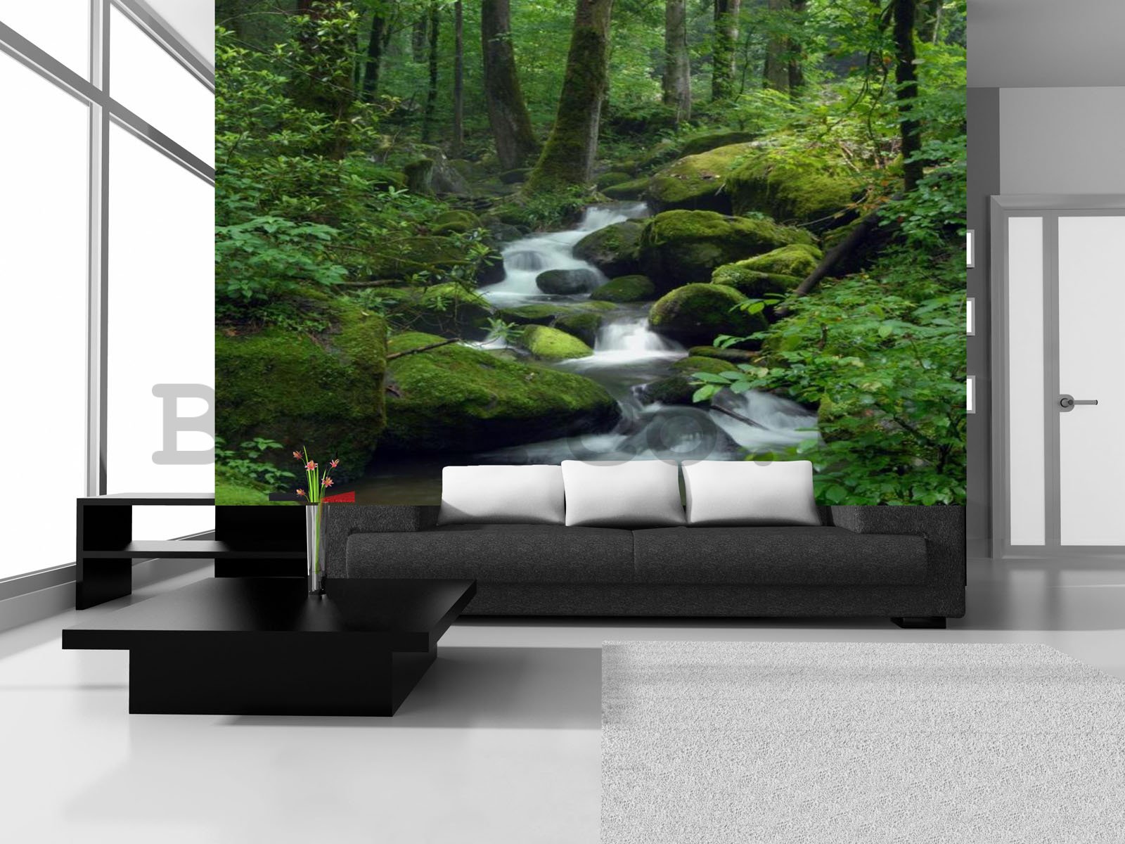 Wall Mural: Forest brook (1) - 184x254 cm