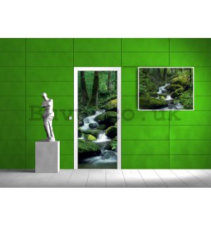 Photo Wallpaper Self-adhesive: Forest brook - 211x91 cm