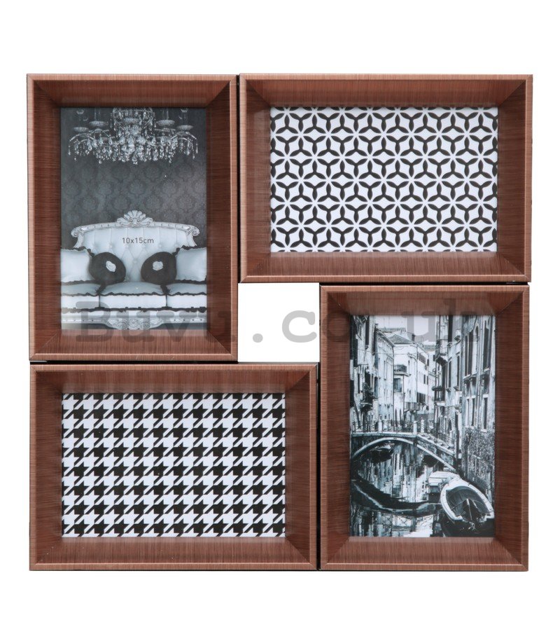 Photo frame - 4 windows, 10x15cm (copper)