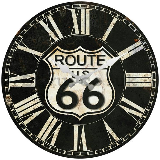Glass wall clock - Route 66 (1)