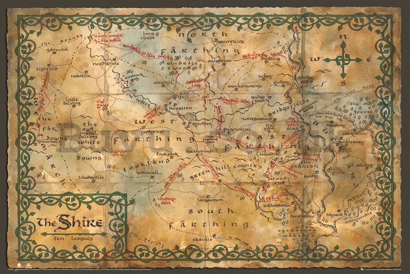 Poster - Hobbit (Map of the Region)