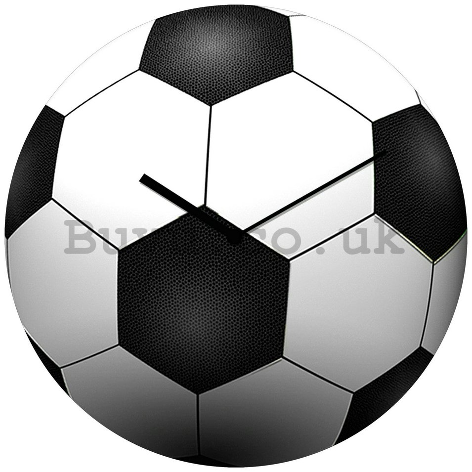 Glass wall clock - Soccer Ball